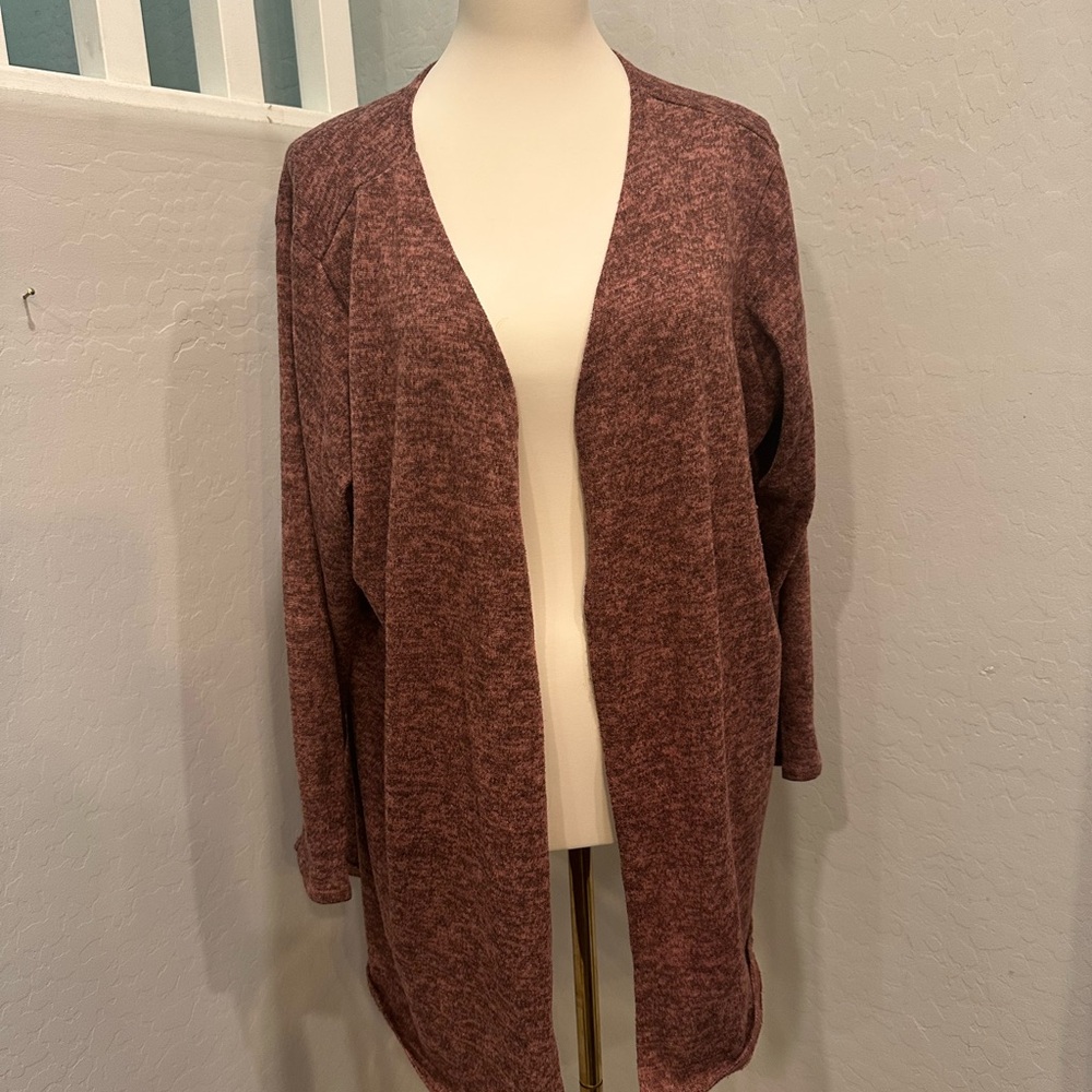 Elegant Open Front Cardigan Sweater - Rose